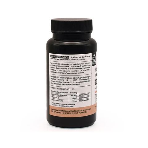 Canxi 1500mg + D3 K2 thuần chay Nat&Form Pháp 90 viên