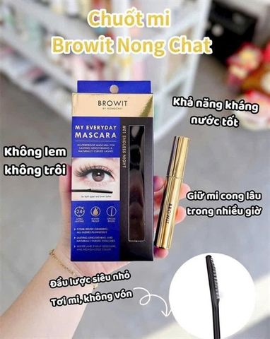 Mascara Browit By Nongchat My Everyday – chuốt mi cong dài tự nhiên, không vón cục