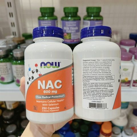 Viên uống NOW NAC 600mg 250 viên – hỗ trợ sức khỏe hô hấp, tăng đề kháng