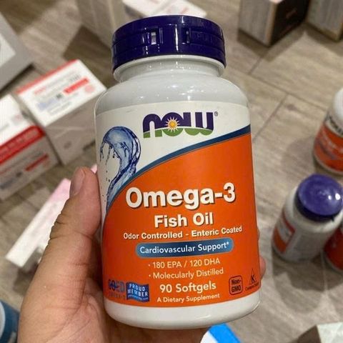 Viên uống NOW Omega 3 Fish Oil 90 viên – bổ sung omega 3, tốt tim mạch