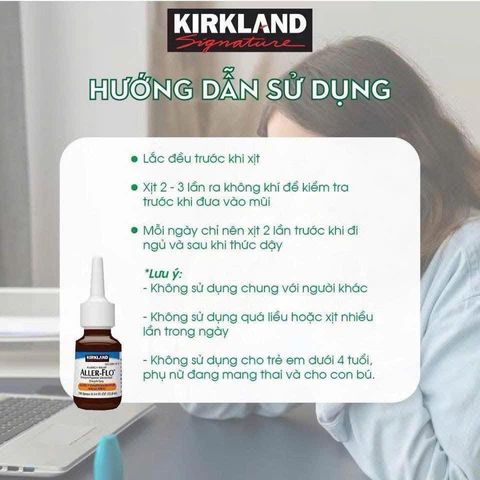 Xịt mũi Kirkland Signature Aller Flo - Chuyên giải quyết Viêm Xoang Viêm Mũi dị ứng - Kirkland Mỹ