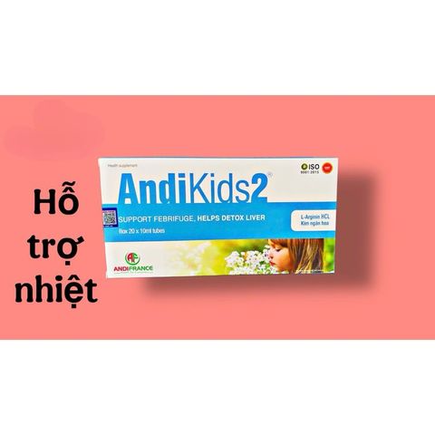 Siro Andikids 2 thanh nhiệt,giải độc gan và hỗ trợ giảm mề đay,mẩn ngứa trẻ em(Hộp 20 ống)