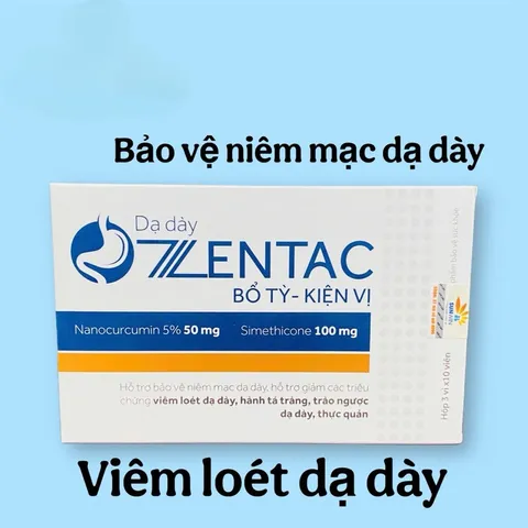 Viên uống Dạ Dày ZENTAC hỗ trợ giảm viêm loét dạ dày,hành tá tràng,trào ngược dạ dày,thực quản(Hộp 30viên/50viên)