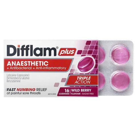 Kẹo ngậm Difflam vị chanh mật ong và berryy giảm ho, khan tiếng từ Úc