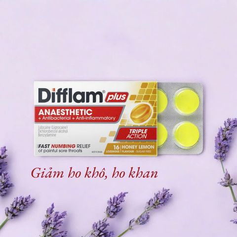 Kẹo ngậm Difflam vị chanh mật ong và berryy giảm ho, khan tiếng từ Úc