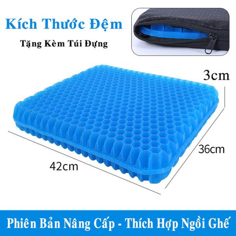 Đệm Lót Ghế Ngồi Silicon 2 Lớp Flex Kèm Túi Vải