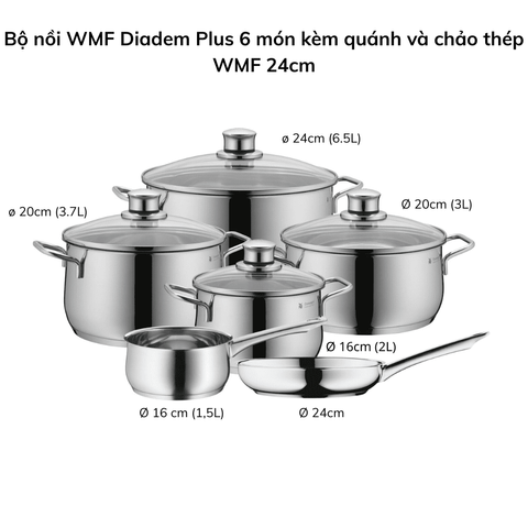 Bộ nồi WMF Diadem Plus 6 món