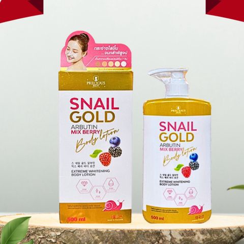 Combo 2 Chai Sữa dưỡng thể body Snail Gold Arbutin Mix Berry Body Lotion Precious Skin 500ml