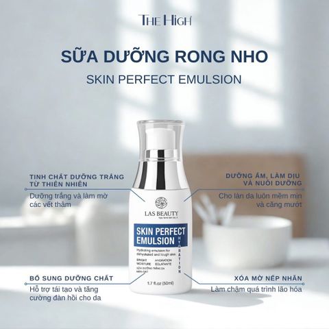 (COMBO 2 CHAI) Sữa Dưỡng Rong Nho Nhật Bản Las Beauty Skin Perfect Emulsion 50ml Dưỡng Trắng, Cấp Ẩm