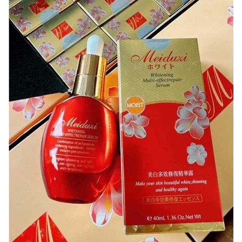 Serum Meiduzi Đỏ 40ml Truyền Trắng Da – Mờ Thâm Mụn, Cấp Ẩm Sáng Da, Skin Care Chính Hãng