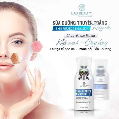 (COMBO 2 CHAI) Sữa Dưỡng Rong Nho Nhật Bản Las Beauty Skin Perfect Emulsion 50ml Dưỡng Trắng, Cấp Ẩm