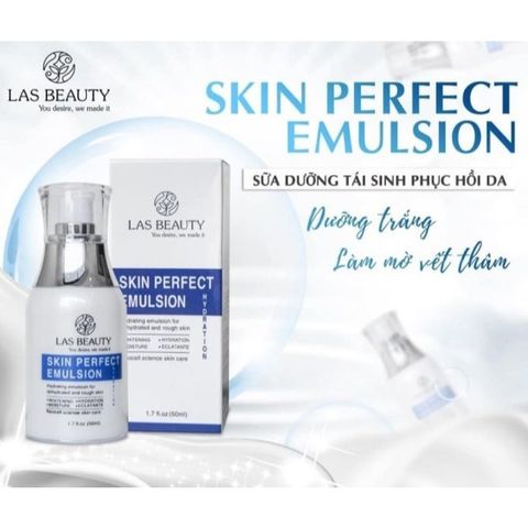 (COMBO 2 CHAI) Sữa Dưỡng Rong Nho Nhật Bản Las Beauty Skin Perfect Emulsion 50ml Dưỡng Trắng, Cấp Ẩm