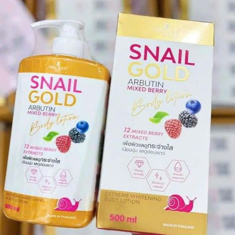 Combo 2 Chai Sữa dưỡng thể body Snail Gold Arbutin Mix Berry Body Lotion Precious Skin 500ml