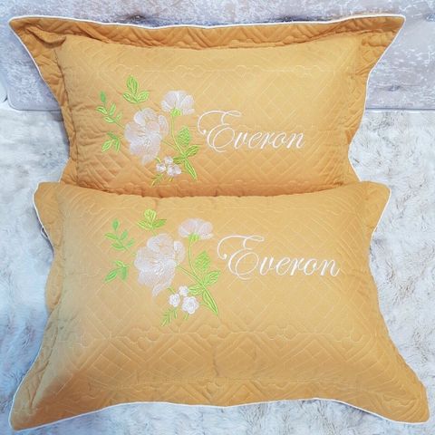 Combo 2 vỏ gối (Áo gối) Satin thêu hoa siêu đẹp