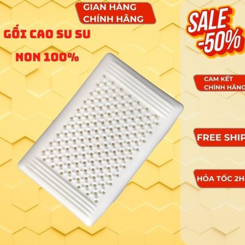 Gối Cao Su Đúc Nguyên Khối Cao Cấp Có Gai Massage Vai Cổ Gáy - Gối Nằm, Gối Ôm Cao Su Thiên Nhiên