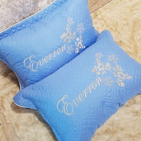 Combo 2 vỏ gối (Áo gối) Satin thêu hoa siêu đẹp