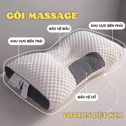 Gối massage đậu nành, ruột gối bông chất liệu cotton Gối Spa Chống Đau Mỏi Vai Gáy Mẫu Mới 2023