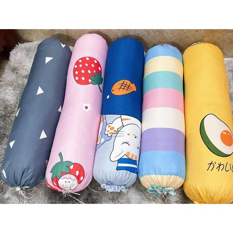 Vỏ gối ôm, áo gối cotton 30x100cm mẫu ngẫu nhiên