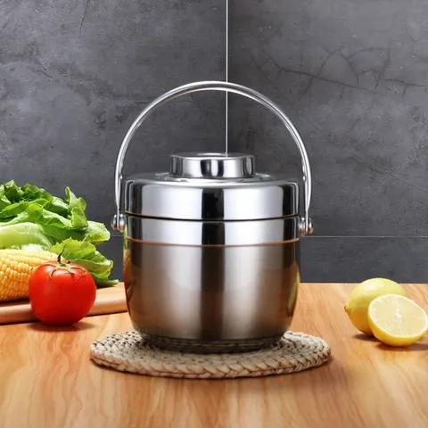 Cặp lồng giữ nhiệt inox dung tích 1,2 lít thiết kế 2 tầng (hàng dày và nặng) hộp đựng cơm