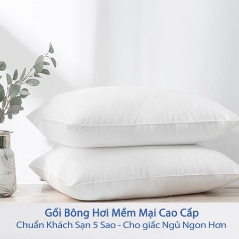 Bộ Hai Ruột gối đầu 40x60cm ruột gối bông gòn trắng cao cấp-Combo 2 gối nằm gòn cao cấp Siêu Êm ái