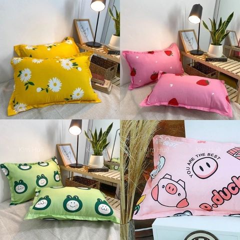 Vỏ gối nằm COTTON trần bông siêu mềm mại kích thước 40 x 60 cm Và 50 X 70cm