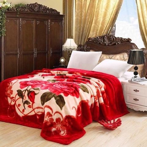 Chăn mền tuyết nhung 2.5kg dài 1m9x2m 2 lớp loại dày, mền bông mùa đông cotton mềm mịn 2mx2m