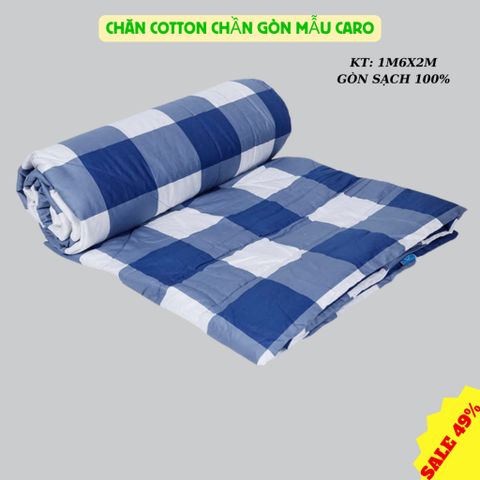 Chăn hè chần bông 2 mặt mền size 1m6 x 2m chất liệu cotton thoáng mát