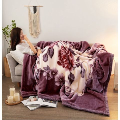 Chăn mền tuyết nhung 2 lớp loại dày siêu ấm mền mịn 1,6mx2m bao đẹp cao cấp nặng 1.7kg