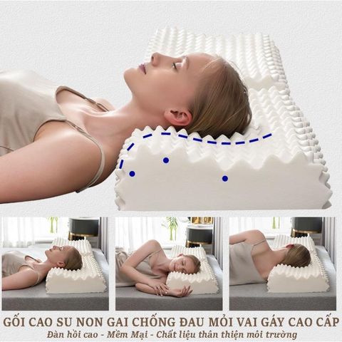 Gối Nằm Cao Su Non NHÂN TẠO SÀI GÒN, Gối Cao Su Non Cho Người Lớn Ngủ Ngon Chống Đau Cổ Vai Gáy [BH 1 Đổi 1]