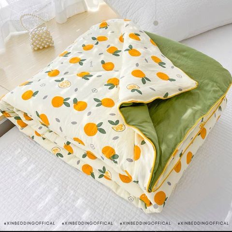 Chăn Hè 2mx2m3 Cotton Đũi chần bông Xơ Đậu Nành Hữu Cơ phong cách Hàn Quốc xinh xắn