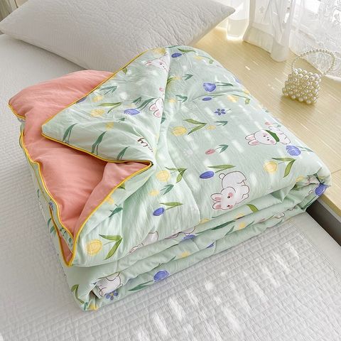 Chăn Hè 2mx2m3 Cotton Đũi chần bông Xơ Đậu Nành Hữu Cơ phong cách Hàn Quốc xinh xắn