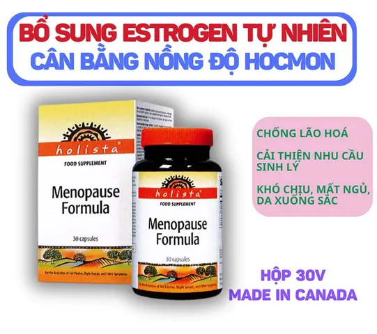 [ Nhập khẩu] Menopause Formula Holista - Hỗ trợ tiền mãn kinh (Hộp 30v)