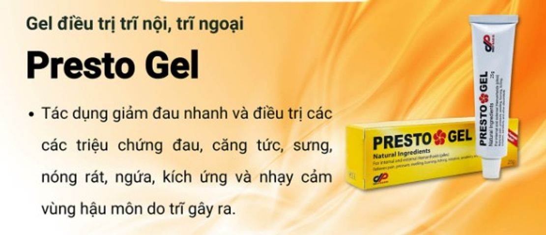 [Nhập khẩu] Gel Bôi Trĩ Presto Gel Hỗ Trợ Trĩ nội, Trĩ ngoại (Hộp 25g)