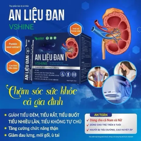 An Liệu Đan_Vshine hỗ trợ tiểu đêm,tiểu buốt,thận yếu dùng được Nam và Nữ(Hộp 30 gói)