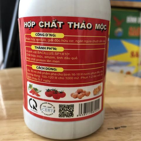 chế phẩm vi sinh - thảo mộc phun đuổi chuột- giải độc hữu cơ cho cây, chai 240 ml