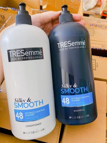 Dầu gội xả TRESemmé Smooth Silky 1150ml x2 tóc mượt