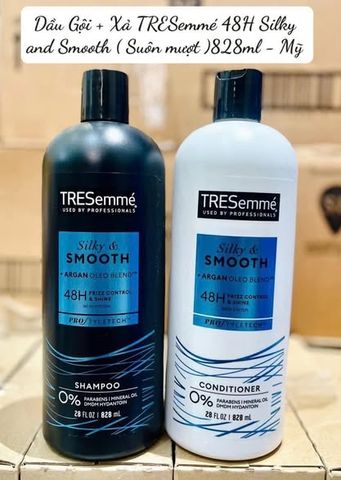 Dầu gội xả TRESemmé Smooth Silky 1150ml x2 tóc mượt