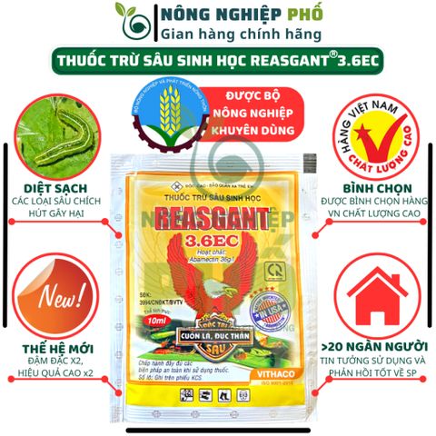 Chế Phẩm Trừ Sâu Sinh Học REASGANT 3.6EC Multiagro - Diệt Sạch Các Loại Sâu, Nhện Kháng Thuốc Hiệu Quả Cực Cao An Toàn