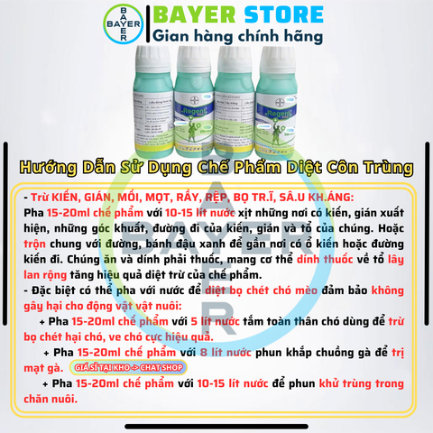 [SỈ COMBO 10 CHAI] REGENT 800WG Bayer DẠNG NƯỚC XANH - Chế phẩm diệt côn trùng đa năng d.iệt sạch Kiến, Gián, Bọ Chét, Mạc Gà, Rầy, Rệp, Bọ Tr.ĩ, Sâ.u Kh.áng