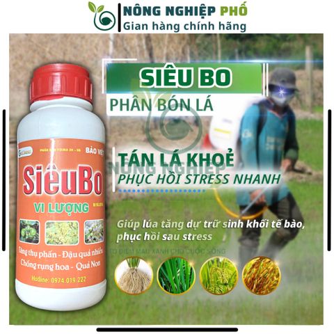Phân bón lá SiêuBo chai lớn 500ml chống rụng hoa, trái non, nứt trái, thối trái - SiêuBo bổ sung vi lượng thiết yếu