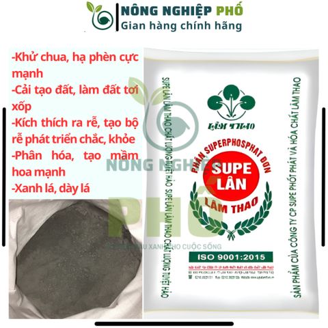 [KHUYỄN MÃI] Phân Supe Lân Lâm Thao Giúp Cây Phát Triển Bộ Rễ, Hình Thành Mầm Hoa, Đẻ Nhánh, Xanh, Dày Lá- Túi 1Kg