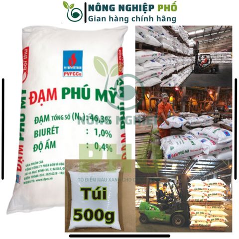 Phân Đạm Ure Phú Mỹ Chuyên Rau Màu Hoa Cây Cảnh Túi 500G - Cung Cấp Đạm Cho Cây Trồng Kích Chồi, Lá Và Giúp Lá Xanh Mượt