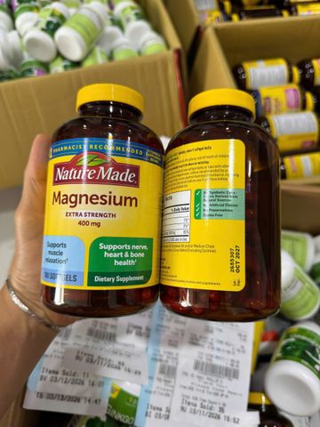 ] Viên uống Nature Made bổ sung Magnesium Citrate  180 Viên