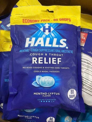 Kẹo ngậm HALLS vị Bạc Hà cực the mát