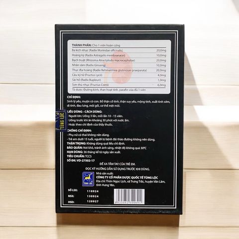Bổ Thận Hoàn_ Tùng Lộc hỗ trợ sức khoẻ nam giới ,thận suy,đau lưng,cơ thể mệt mỏi(Chai 282 viên)