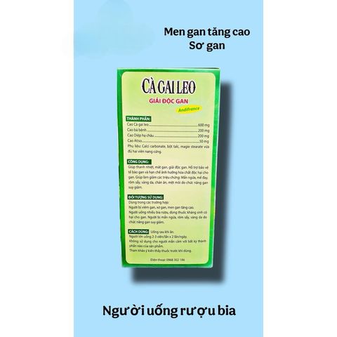 Viên uống Cà Gai Leo hỗ trợ phục hồi gan,giảm mề đay,mẩn ngứa(Chai 60 viên)