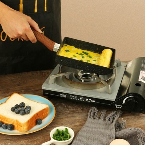 Chảo chiên chữ nhật, chảo chiên trứng cuộn phong cách Hàn Quốc, chảo chống dính tiện dụng (TV312)