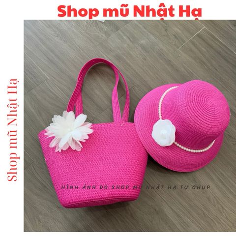  túi cói  đi biển, nón cói đi biển  phong cách vintage cho nữ