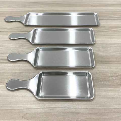 Dĩa chữ nhật inox cap cấp có tay cầm, phong cách Nhật Bản (TV321)