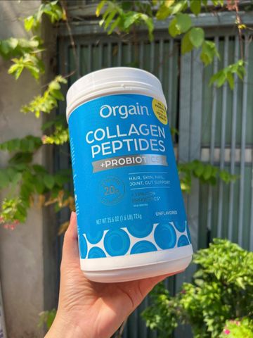 Collagen Thủy Phân Peptides Probiotics Orgain Mỹ 726g - Cải thiện sức khỏe làn da và hệ tiêu hóa, bổ sung dinh dưỡng tự nhiên.